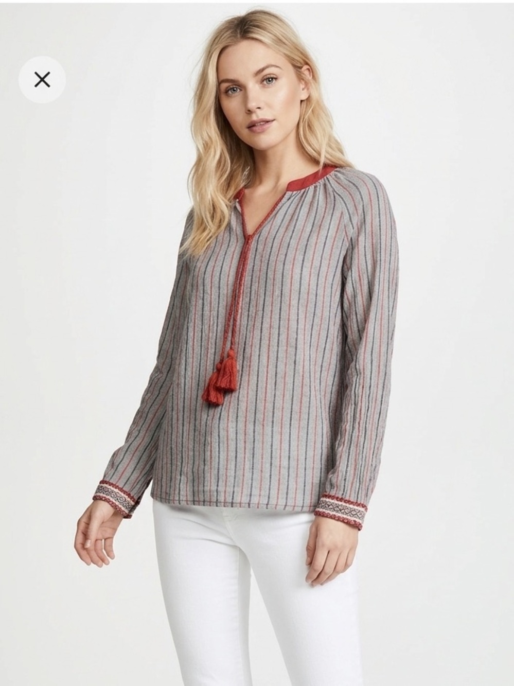 Hayden size XLarge grey striped cotton top